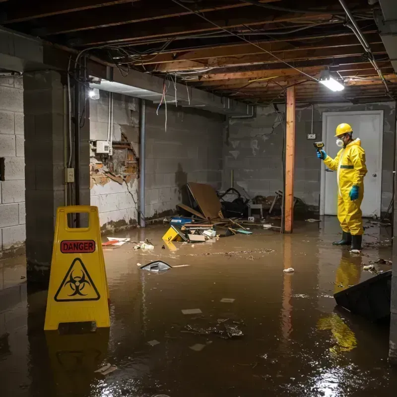 Flooded Basement Electrical Hazard in Salisbury, MO Property